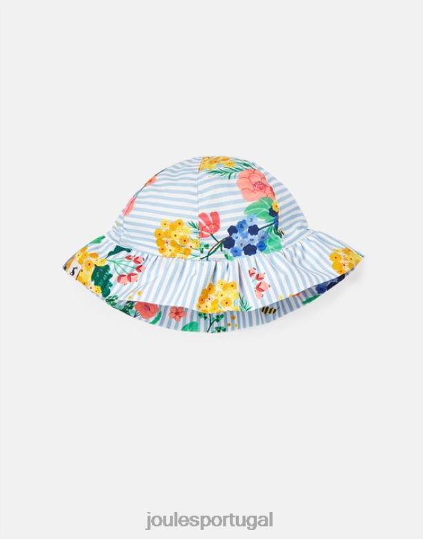 chapéu de sol estampado brit bebês listra azul floral Joules acessórios 2X26V409