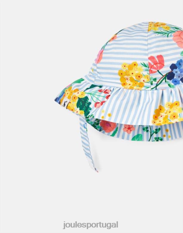 chapéu de sol estampado brit bebês listra azul floral Joules acessórios 2X26V409