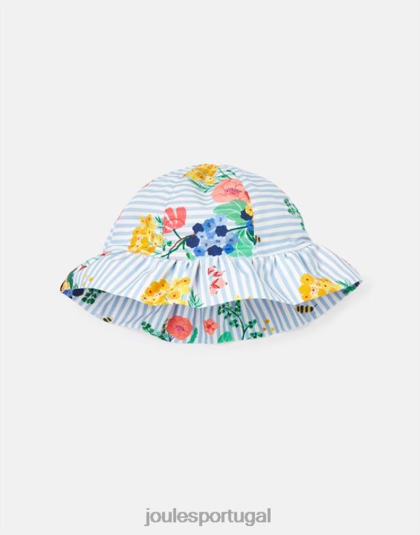 chapéu de sol estampado brit bebês listra azul floral Joules acessórios 2X26V409