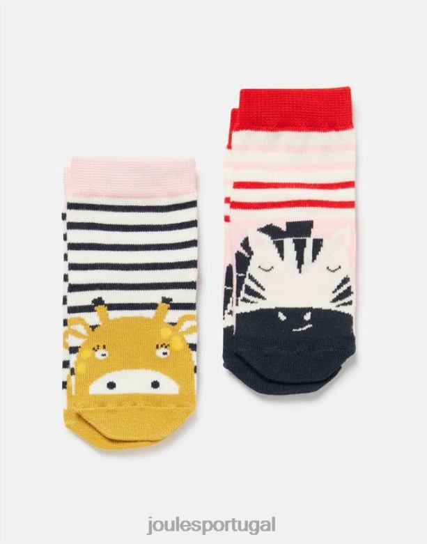 pés arrumados 2 pacotes de meias bebês girafa zebra Joules acessórios 2X26V435
