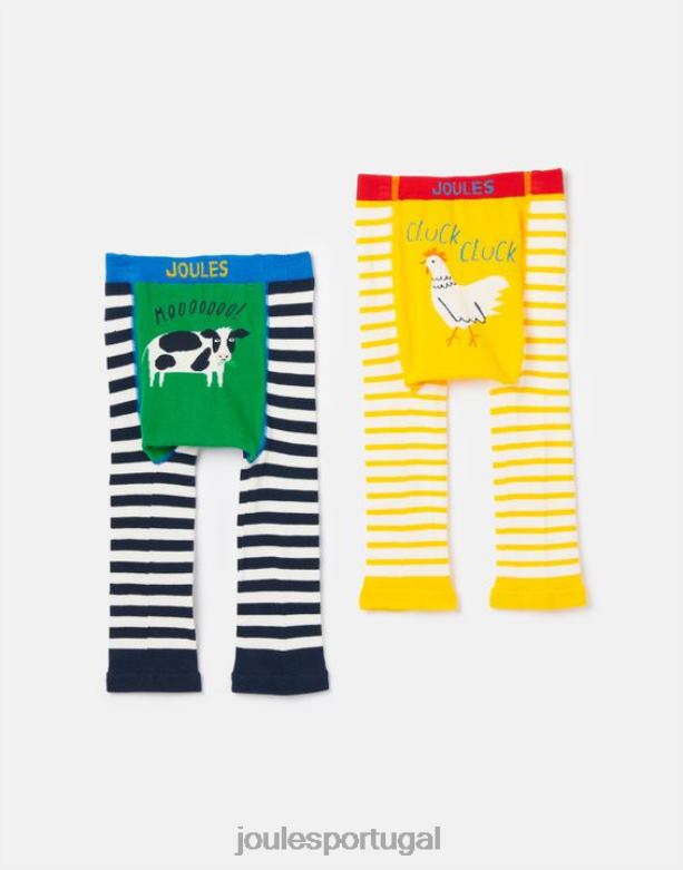 leggings animadas com 2 personagens bebês filhote de vaca Joules vestuário 2X26V423