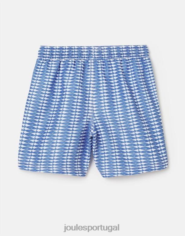 shorts de banho com estampa oceânica de 2 a 12 anos bebês peixe azul Joules vestuário 2X26V356