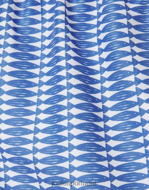 shorts de banho com estampa oceânica de 2 a 12 anos bebês peixe azul Joules vestuário 2X26V356