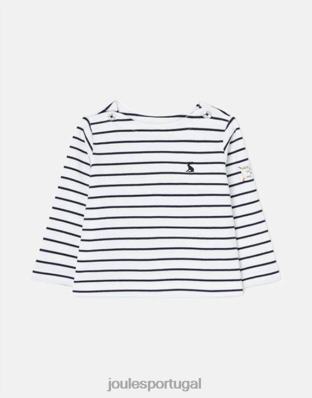 camiseta manga longa listra porto 0 - 3 anos bebês faixa azul marinho Joules vestuário 2X26V415