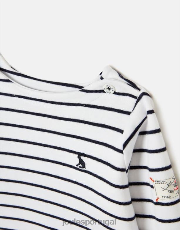 camiseta manga longa listra porto 0 - 3 anos bebês faixa azul marinho Joules vestuário 2X26V415