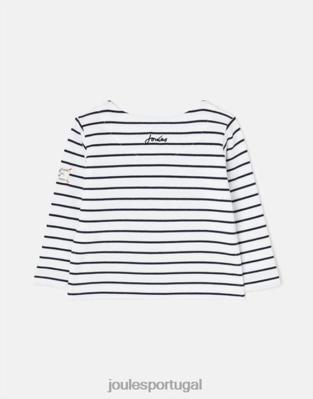 camiseta manga longa listra porto 0 - 3 anos bebês faixa azul marinho Joules vestuário 2X26V415