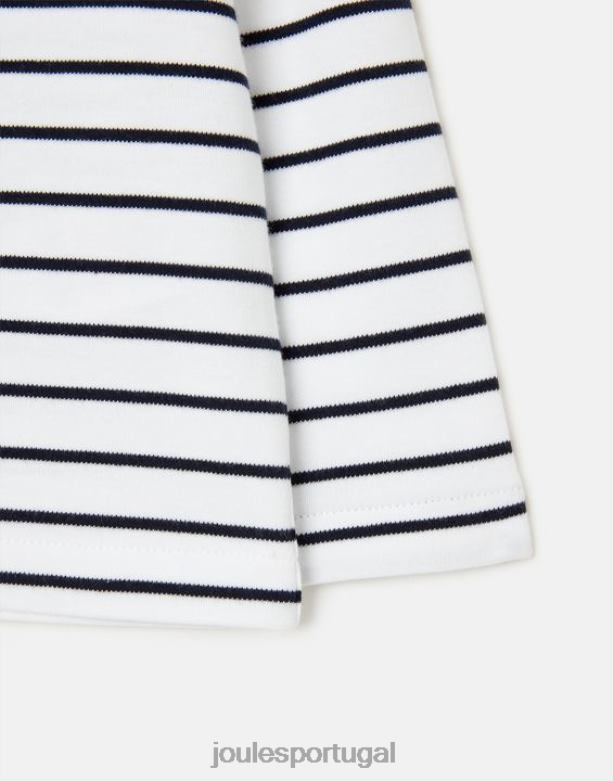 camiseta manga longa listra porto 0 - 3 anos bebês faixa azul marinho Joules vestuário 2X26V415