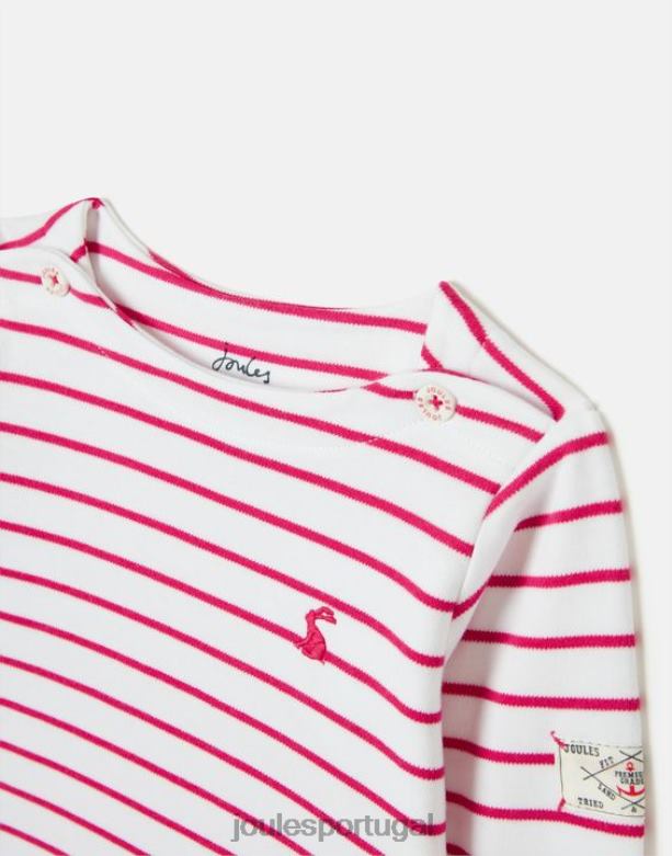 camiseta manga longa listra porto 0 - 3 anos bebês faixa rosa Joules vestuário 2X26V405