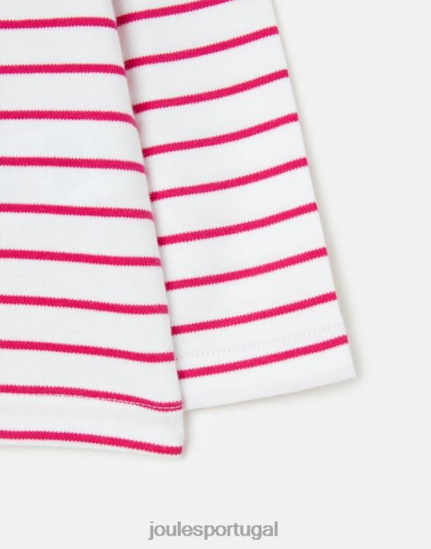 camiseta manga longa listra porto 0 - 3 anos bebês faixa rosa Joules vestuário 2X26V405