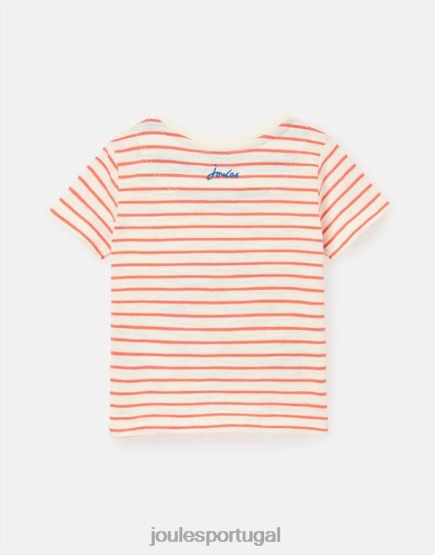camiseta tate art 0-3 anos bebês caminhão listrado vermelho Joules vestuário 2X26V401