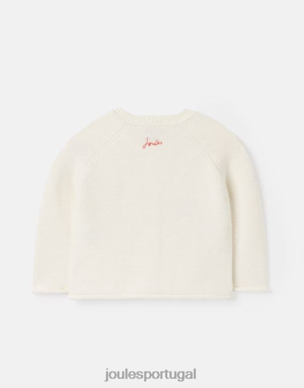 cardigan bordado betsie 0-3 anos bebês joaninha creme Joules vestuário 2X26V395