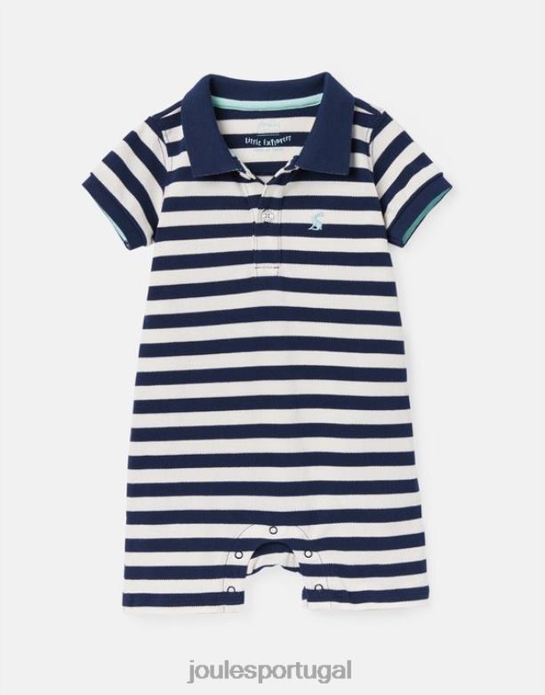 macacão polo filbert 0-24 meses bebês faixa azul branca Joules vestuário 2X26V428
