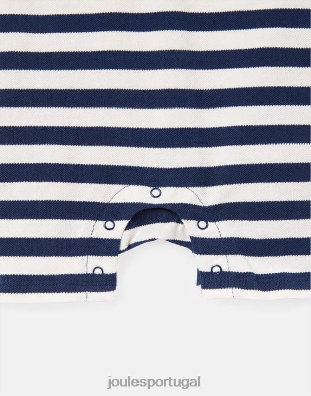 macacão polo filbert 0-24 meses bebês faixa azul branca Joules vestuário 2X26V428