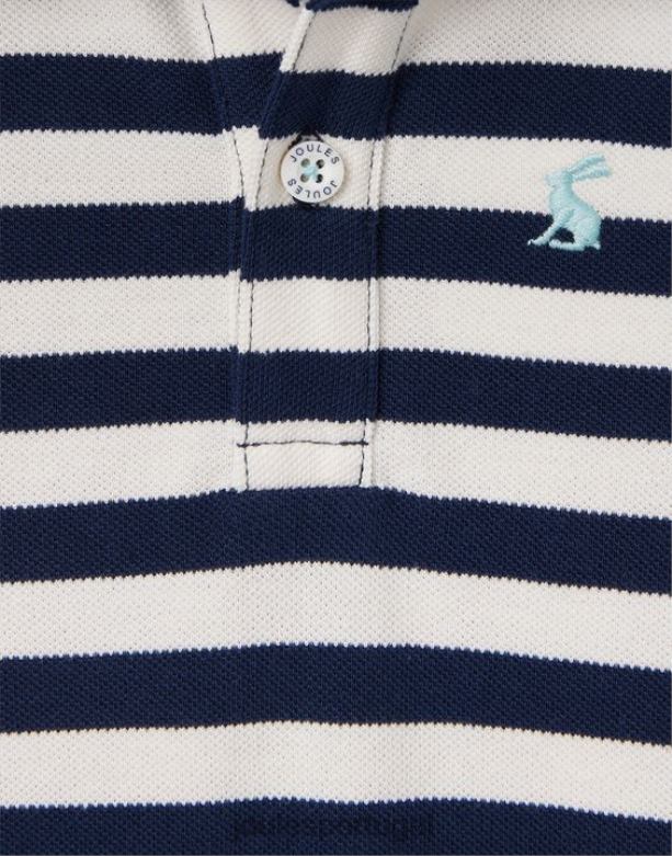 macacão polo filbert 0-24 meses bebês faixa azul branca Joules vestuário 2X26V428