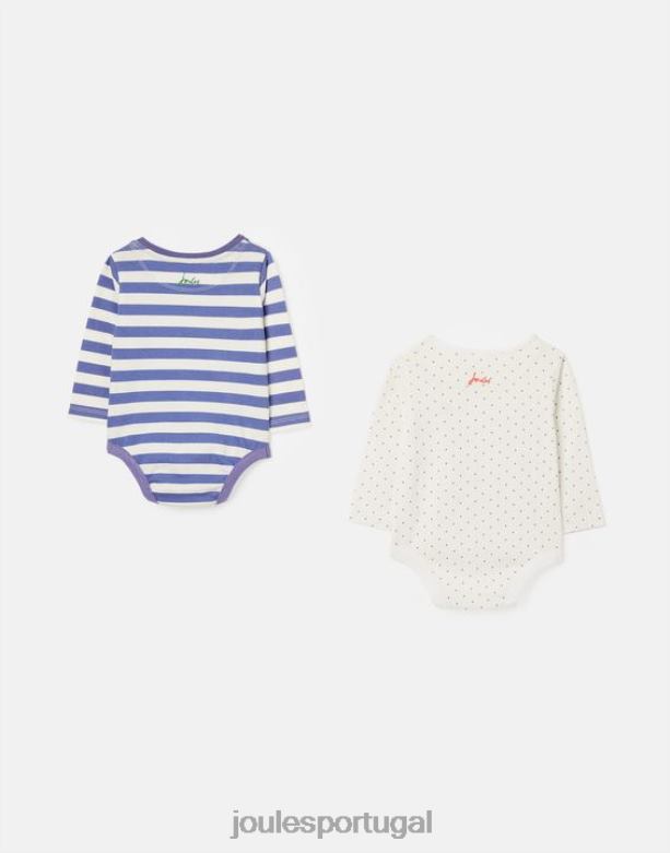 pack azeitona de dois bodys 0-9 meses bebês faixa pontual Joules vestuário 2X26V416