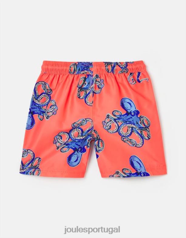 shorts de banho com estampa oceânica de 2 a 12 anos bebês polvo laranja Joules vestuário 2X26V369