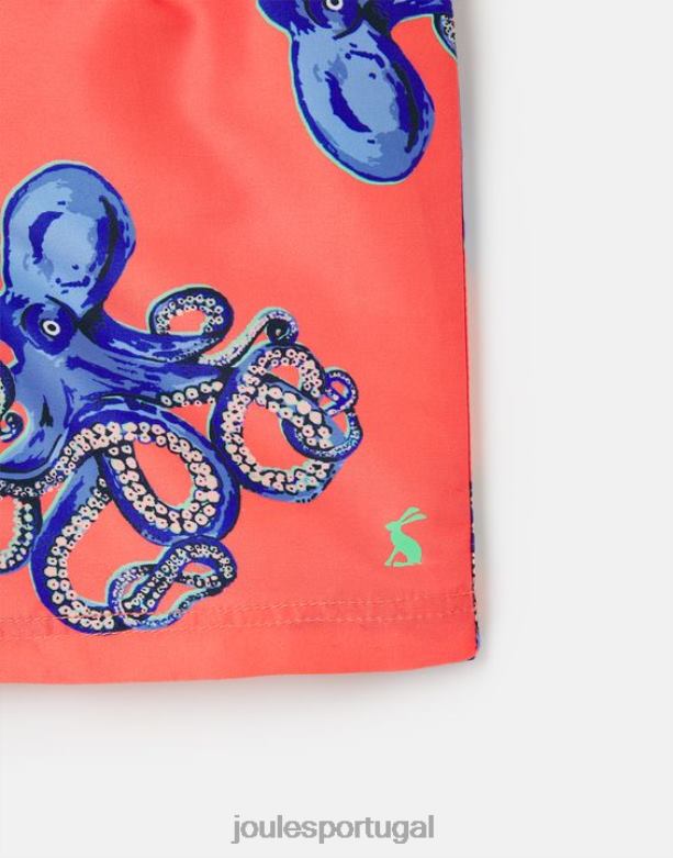 shorts de banho com estampa oceânica de 2 a 12 anos bebês polvo laranja Joules vestuário 2X26V369