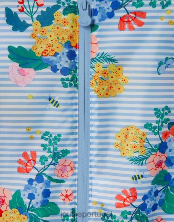 terno impermeável poça 3 meses a 3 anos bebês listra azul floral Joules vestuário 2X26V414