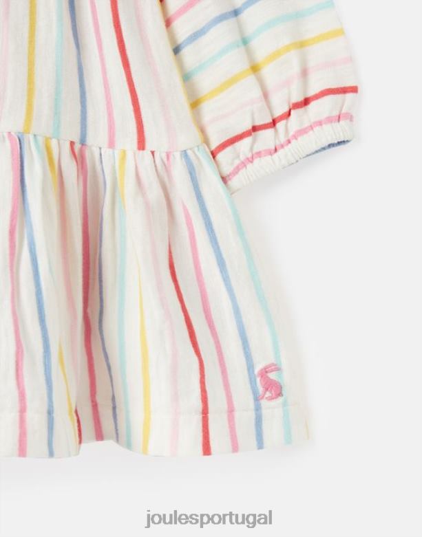 vestido manga longa em camadas iola 0-3 anos garotas faixa múltipla Joules vestuário 2X26V421