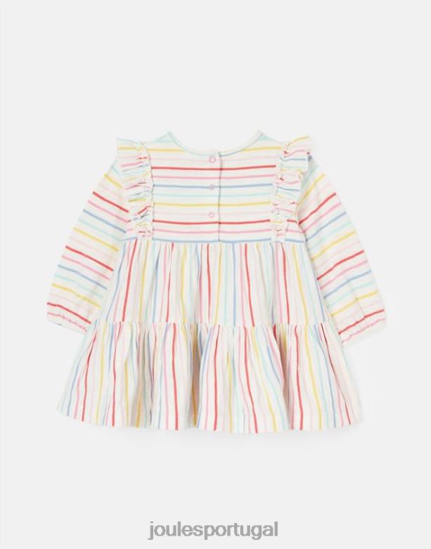 vestido manga longa em camadas iola 0-3 anos garotas faixa múltipla Joules vestuário 2X26V421