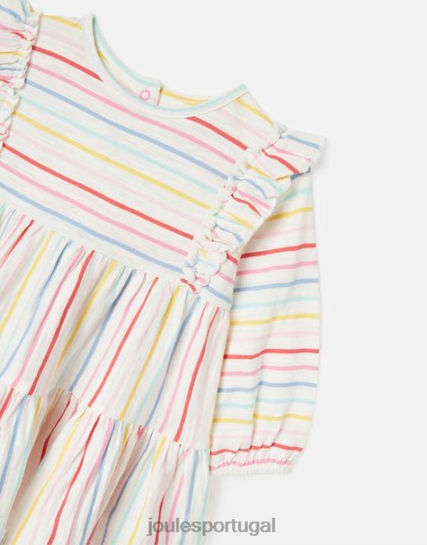 vestido manga longa em camadas iola 0-3 anos garotas faixa múltipla Joules vestuário 2X26V421