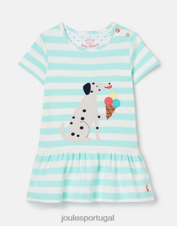 vestido peplum dazzle art de 0 a 3 anos garotas listra água Joules vestuário 2X26V394