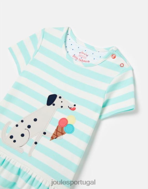 vestido peplum dazzle art de 0 a 3 anos garotas listra água Joules vestuário 2X26V394