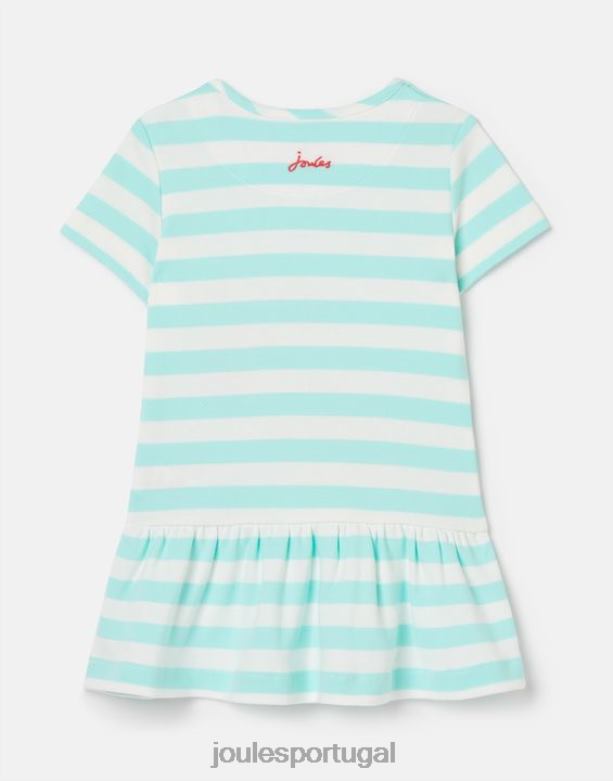 vestido peplum dazzle art de 0 a 3 anos garotas listra água Joules vestuário 2X26V394