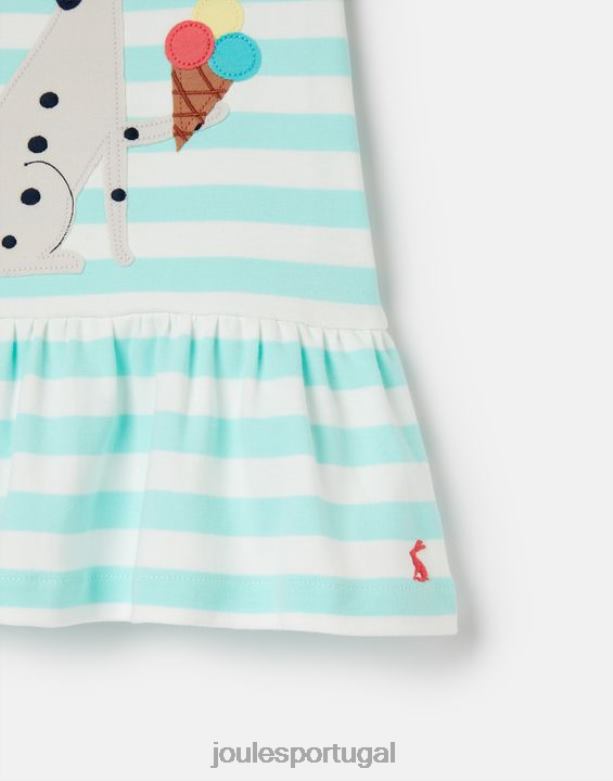 vestido peplum dazzle art de 0 a 3 anos garotas listra água Joules vestuário 2X26V394