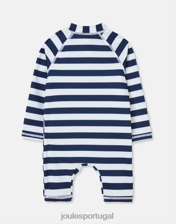 roupa de erupção cutânea com arte solar de 0 a 3 anos bebês caranguejos listrados da marinha Joules vestuário 2X26V431