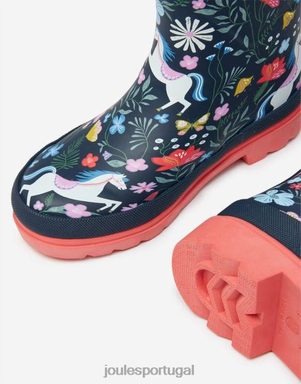 botas de chuva impressas garotas marinha equestre Joules calçados 2X26V330