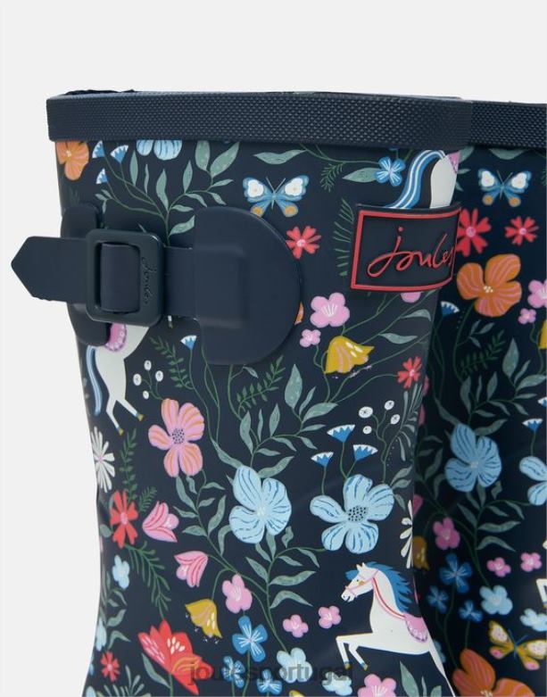 botas de chuva impressas garotas marinha equestre Joules calçados 2X26V330