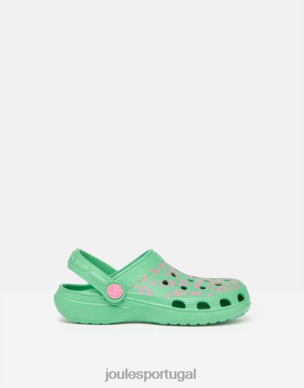 poole slip em tamancos garotas leopardo rosa verde Joules calçados 2X26V325