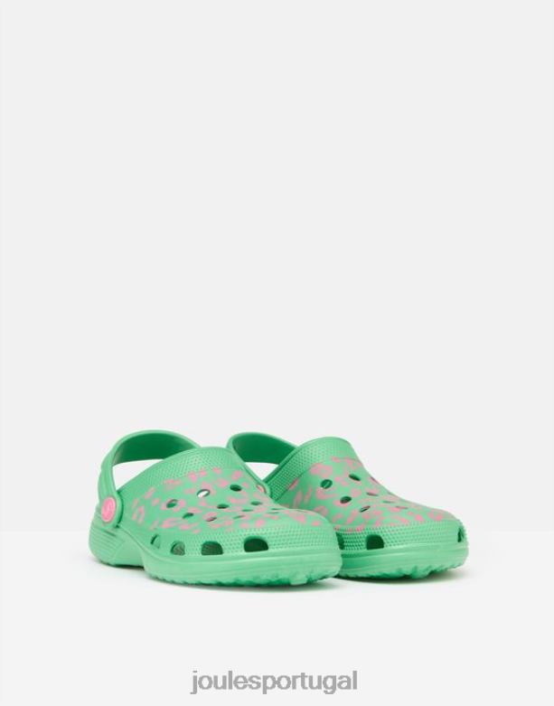 poole slip em tamancos garotas leopardo rosa verde Joules calçados 2X26V325