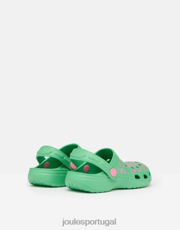 poole slip em tamancos garotas leopardo rosa verde Joules calçados 2X26V325