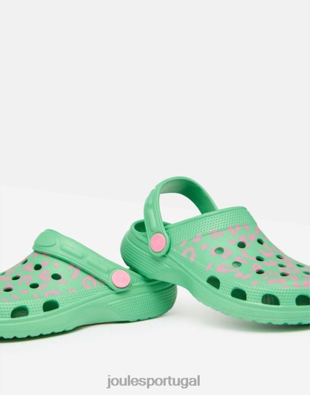 poole slip em tamancos garotas leopardo rosa verde Joules calçados 2X26V325