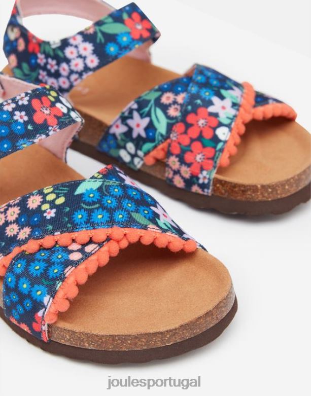 sandália tessie com tiras múltiplas de velcro garotas cantiga de gema azul Joules calçados 2X26V332