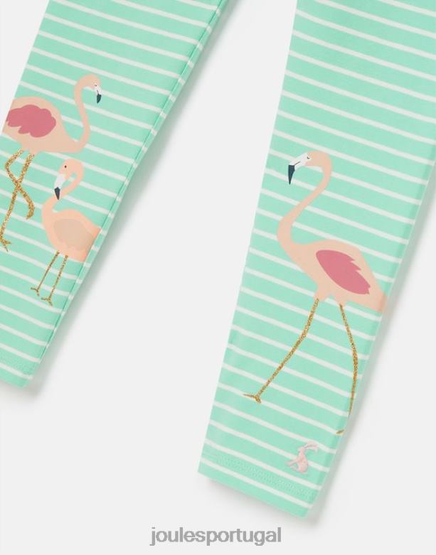 legging estampada escriturada 2 a 12 anos garotas flamingo listrado água Joules vestuário 2X26V266