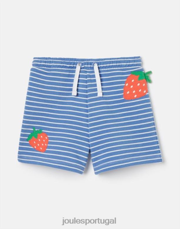 shorts de moletom novidade hamden 2-8 anos garotas morango listra azul Joules vestuário 2X26V298