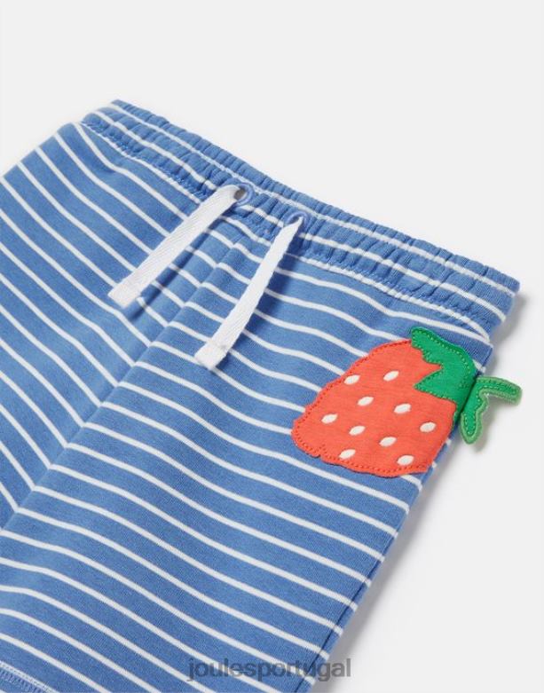 shorts de moletom novidade hamden 2-8 anos garotas morango listra azul Joules vestuário 2X26V298
