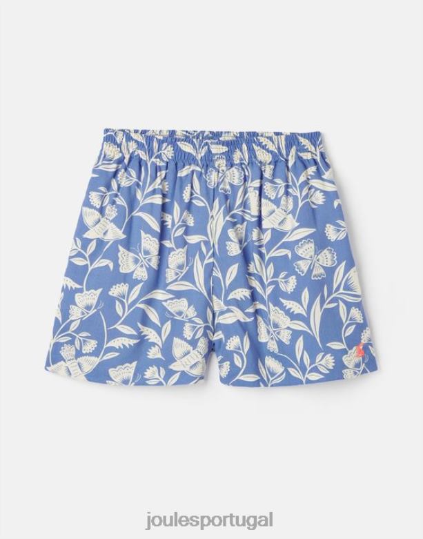 shorts estampados em tecido hettie 5 a 12 anos garotas borboleta azul Joules vestuário 2X26V268