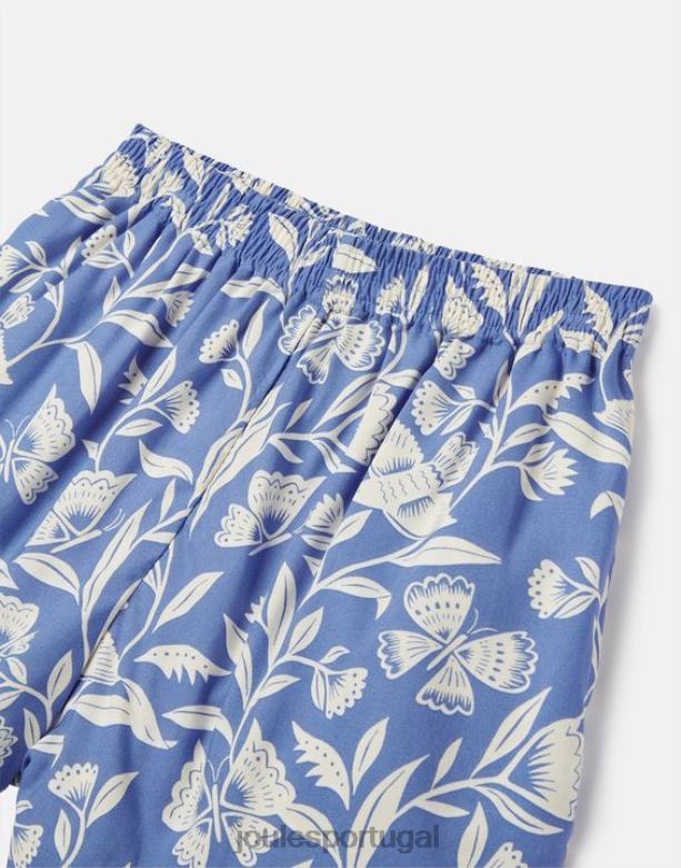 shorts estampados em tecido hettie 5 a 12 anos garotas borboleta azul Joules vestuário 2X26V268