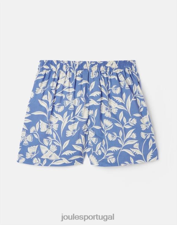 shorts estampados em tecido hettie 5 a 12 anos garotas borboleta azul Joules vestuário 2X26V268