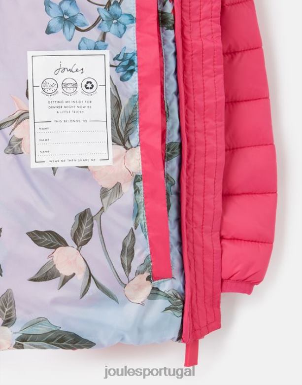 Jaqueta acolchoada reciclada à prova de chuveiro Kinnaird de 1 a 12 anos garotas Rosa brilhante Joules vestuário 2X26V279