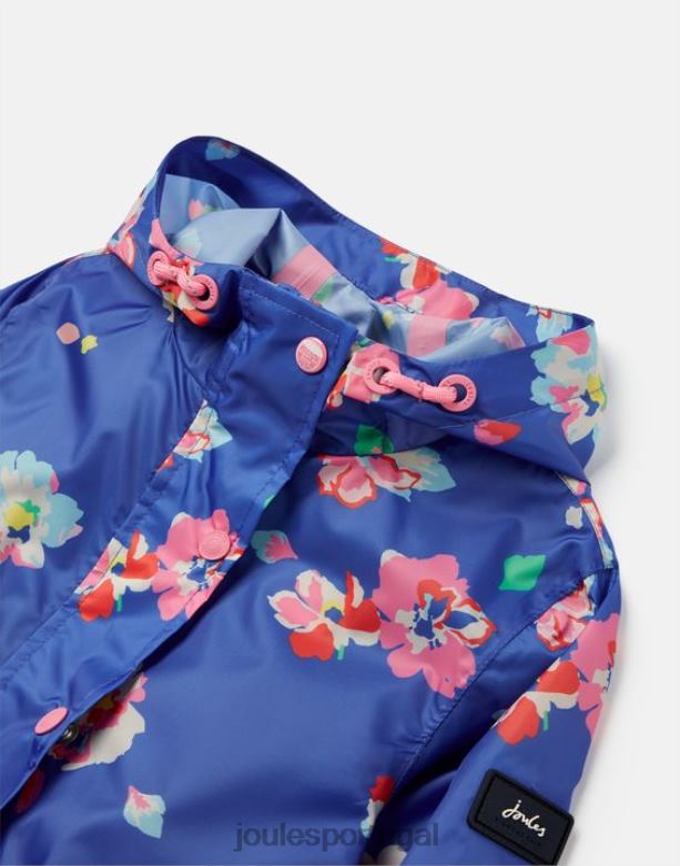 jaqueta golightly packaway 2-12 anos garotas floral azul Joules vestuário 2X26V305