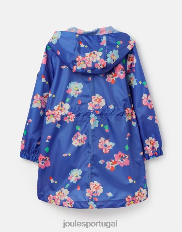 jaqueta golightly packaway 2-12 anos garotas floral azul Joules vestuário 2X26V305