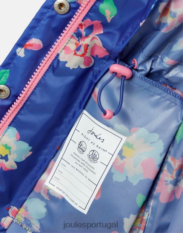 jaqueta golightly packaway 2-12 anos garotas floral azul Joules vestuário 2X26V305