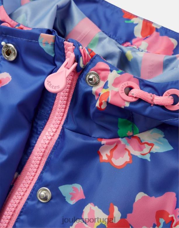 jaqueta golightly packaway 2-12 anos garotas floral azul Joules vestuário 2X26V305