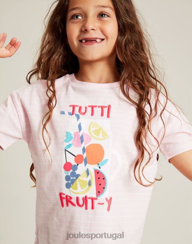 camiseta bethany com apliques 2 a 12 anos garotas rosa frutado Joules vestuário 2X26V295