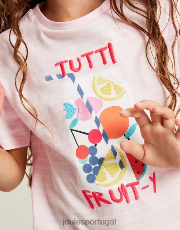 camiseta bethany com apliques 2 a 12 anos garotas rosa frutado Joules vestuário 2X26V295